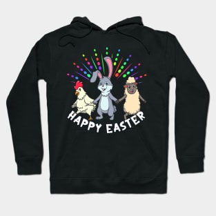 Easter bunny sheep and hen - Happy Easter Hoodie